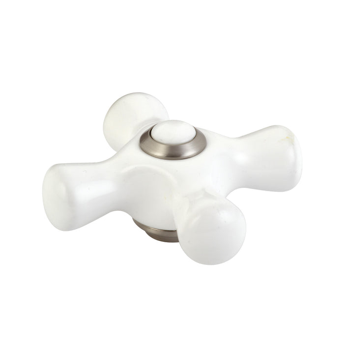 Kingston KSDH23685PX Porcelain Cross Handle, Diverter for Tub Filler, Brushed Nickel