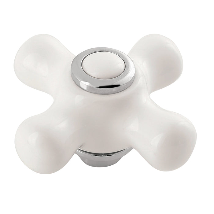 Kingston KSDH266PXCP Porcelain Cross Handle, Diverter for Tub and Shower Faucet, Polished Chrome