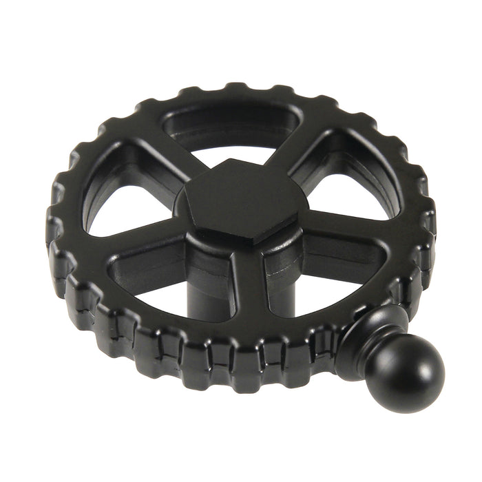 Kingston Fuller KSDH2940CG Brass Industrial Style Machine Gear Wheel Handle, Matte Black