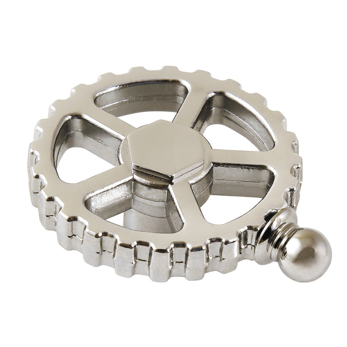 Kingston Fuller KSDH2946CG Brass Industrial Style Machine Gear Wheel Handle, Polished Nickel