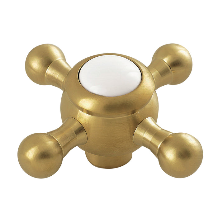 Kingston Metropolitan KSDH44675BX Metal Cross Handle, Diverter for Tub Filler, Brushed Brass