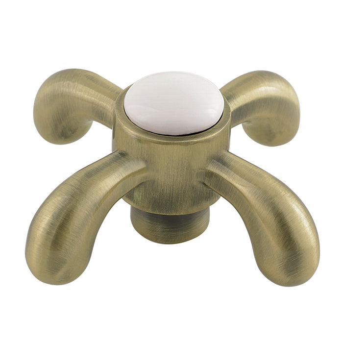 Kingston French Country KSDH7983TX Metal Cross Handle, Diverter for Tub and Shower Faucet, Antique Brass
