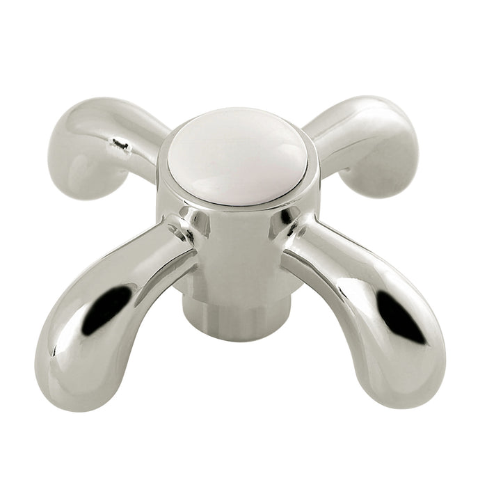 Kingston French Country KSDH7986TX Metal Cross Handle, Diverter for Tub and Shower Faucet, Polished Nickel
