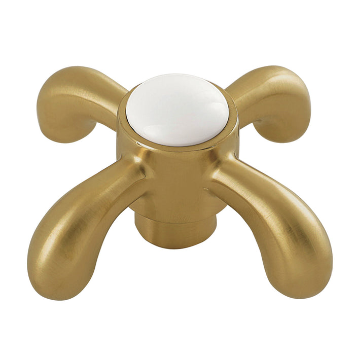 Kingston French Country KSDH7987TX Metal Cross Handle, Diverter for Tub and Shower Faucet, Brushed Brass