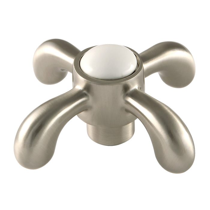 Kingston French Country KSDH7988TX Metal Cross Handle, Diverter for Tub and Shower Faucet, Brushed Nickel
