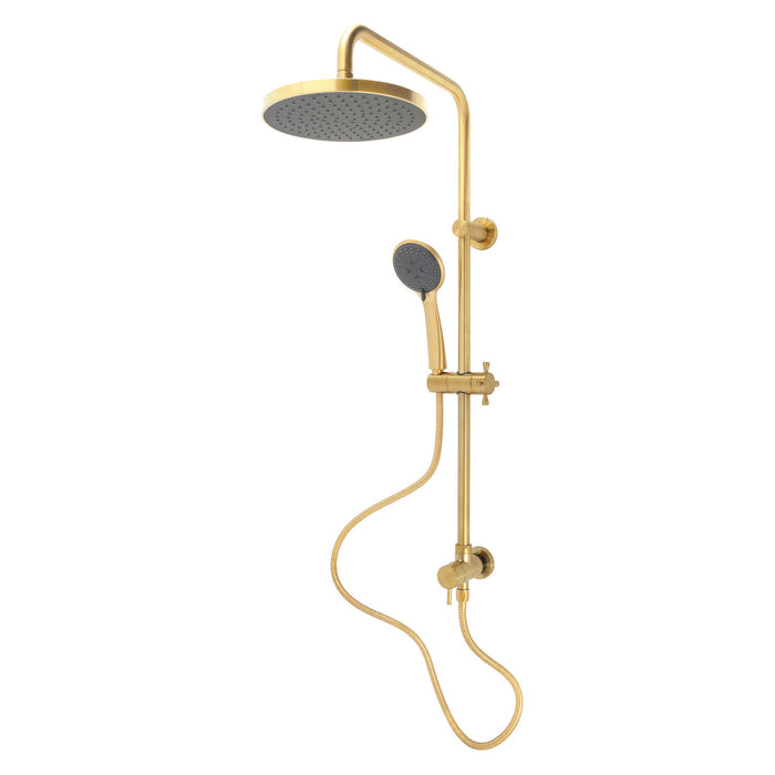 Kingston Sona KSG2397D - Concord Wall Mount Rain Drop Shower System with Hand Shower, Brushed Brass