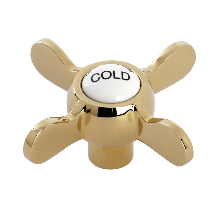 Kingston Essex KSH113PBC Metal Cross Handle (Cold Side), Polished Brass