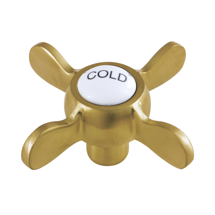 Kingston Essex KSH113SBC Metal Cross Handle (Cold Side), Brushed Brass