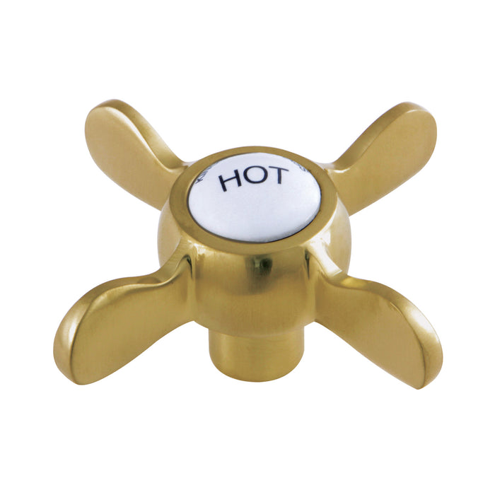 Kingston Essex KSH113SBH Metal Cross Handle (Hot Side), Brushed Brass