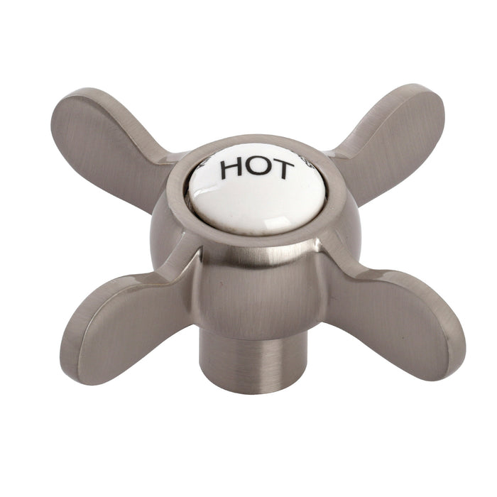Kingston Essex KSH113SNH Metal Cross Handle (Hot Side), Brushed Nickel