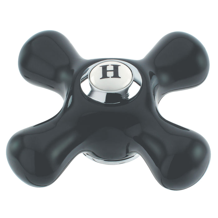 Kingston Duchess KSH1161PKXH Black Porcelain Cross Handle (Hot Side), Polished Chrome