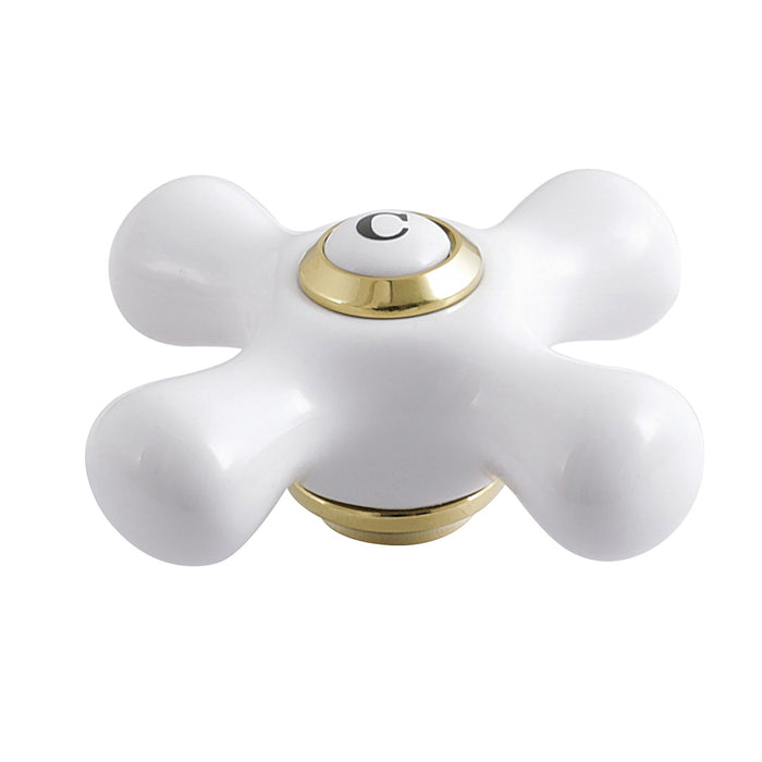 Kingston KSH1162PXC Porcelain Cross Handle (Cold Side), Polished Brass