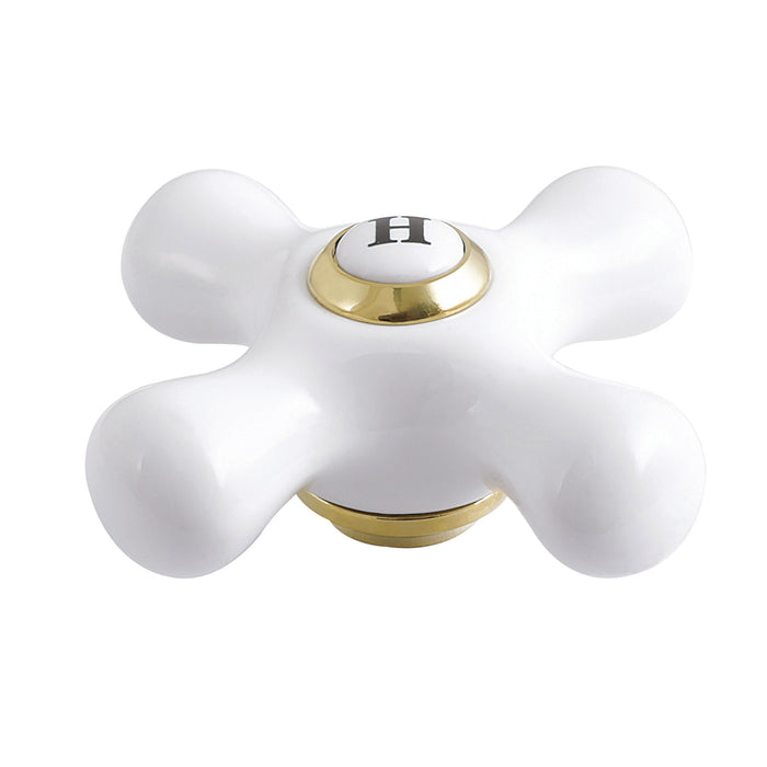 Kingston KSH1162PXH Porcelain Cross Handle (Hot Side), Polished Brass