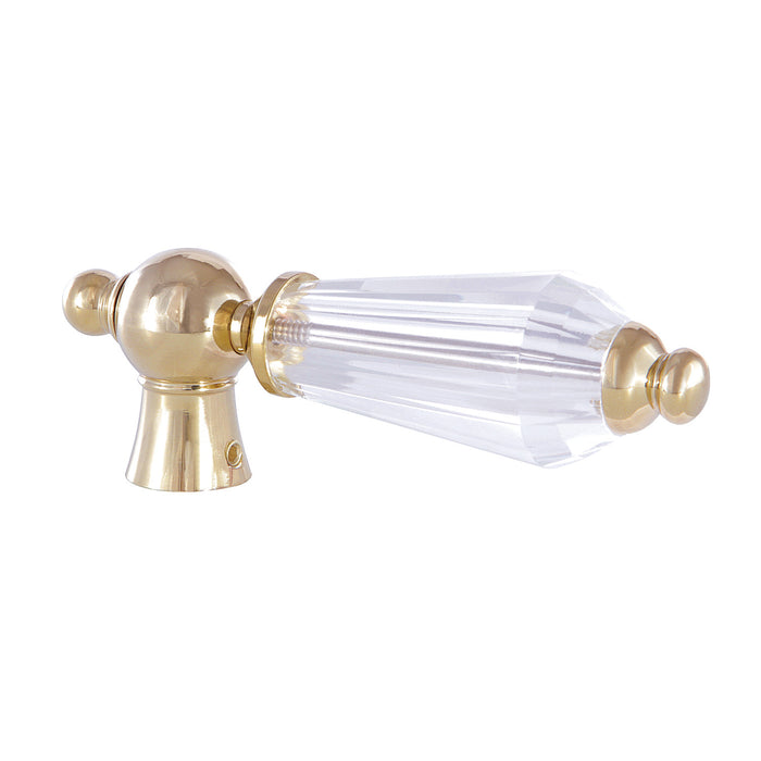 Kingston Wilshire KSH1162WLL Crystal Lever Handle, Polished Brass