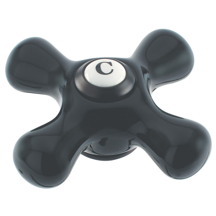 Kingston Duchess KSH1165PKXC Black Porcelain Cross Handle (Cold Side), Oil Rubbed Bronze