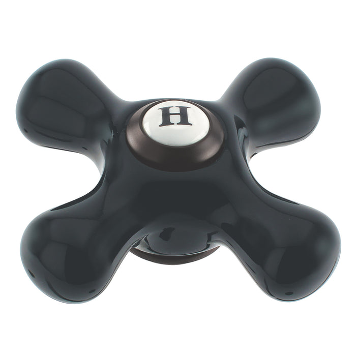 Kingston Duchess KSH1165PKXH Black Porcelain Cross Handle (Hot Side), Oil Rubbed Bronze