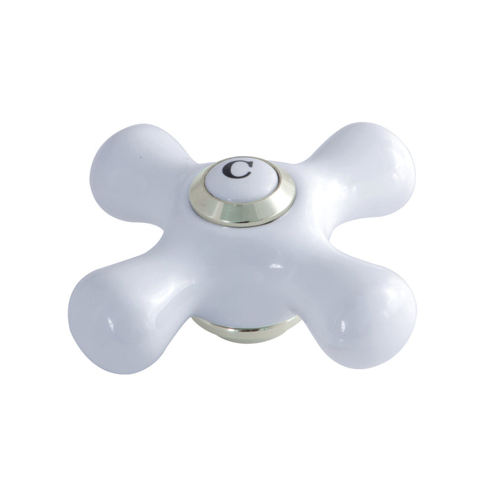 Kingston KSH1166PXC Porcelain Cross Handle (Cold Side), Polished Nickel