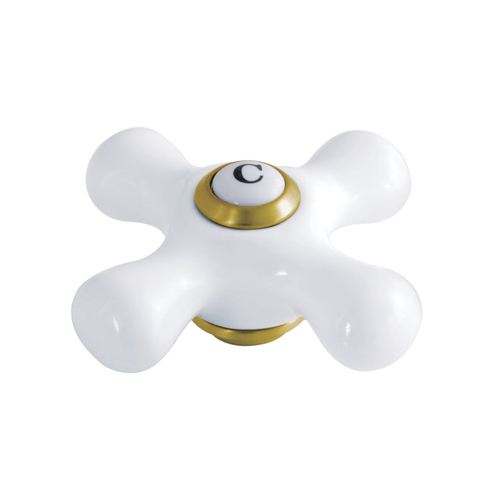 Kingston KSH1167PXC Porcelain Cross Handle (Cold Side), Brushed Brass
