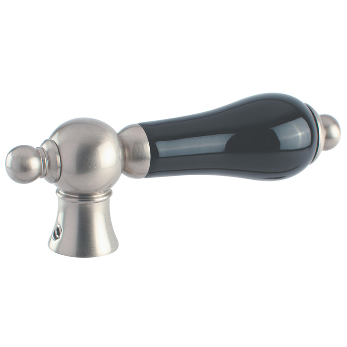 Kingston Duchess KSH1168PKL Black Porcelain Lever Handle, Brushed Nickel