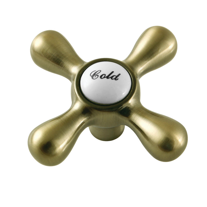 Kingston KSH213ABC Zinc Alloy Cross Handle (Cold Side), Antique Brass