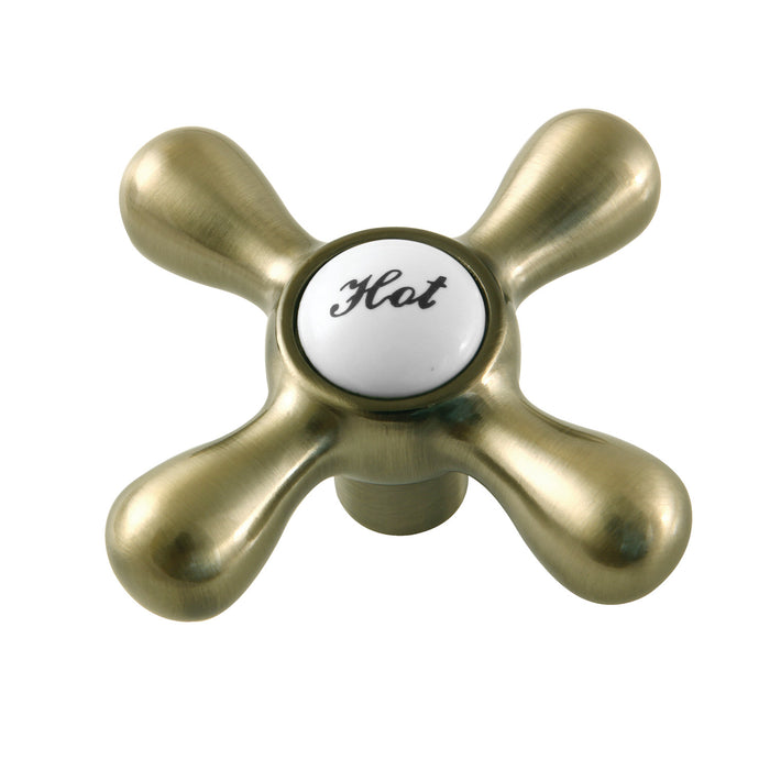 Kingston KSH213ABH Zinc Alloy Cross Handle (Hot Side), Antique Brass