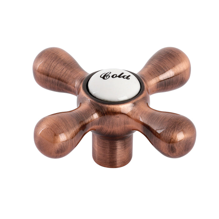 Kingston KSH213ACC Zinc Alloy Cross Handle (Cold Side), Antique Copper