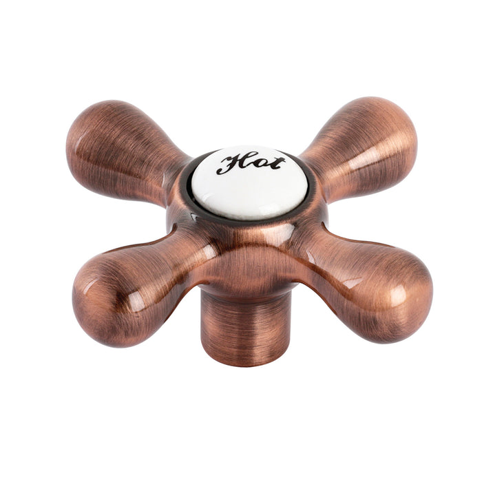 Kingston KSH213ACH Zinc Alloy Cross Handle (Hot Side), Antique Copper