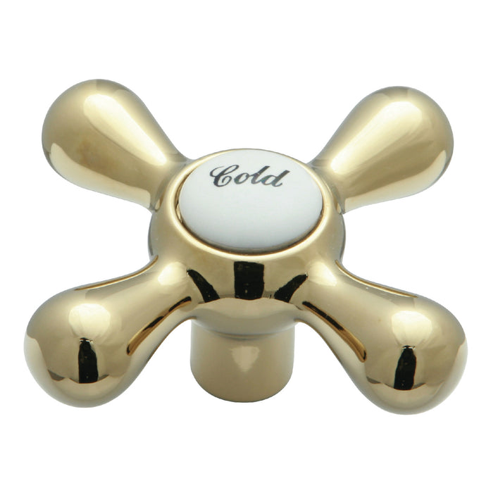Kingston KSH213PBC Zinc Alloy Cross Handle (Cold Side), Polished Brass