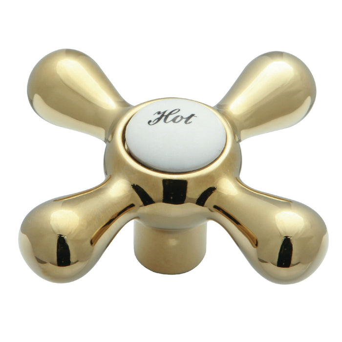 Kingston KSH213PBH Zinc Alloy Cross Handle (Hot Side), Polished Brass