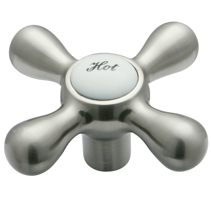 Kingston KSH213SNH Zinc Alloy Cross Handle (Hot Side), Brushed Nickel