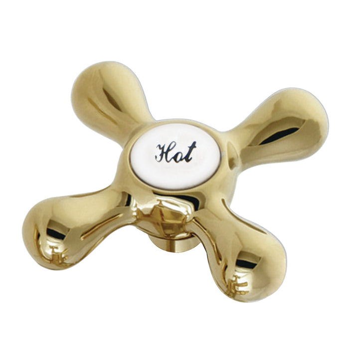 Kingston KSH266PBH Zinc Alloy Cross Handle (Hot Side), Polished Brass