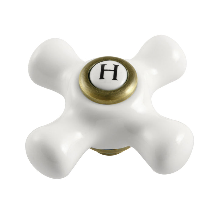 Kingston Kingston KSH266PXABH Porcelain Cross Handle (Hot Side), Antique Brass