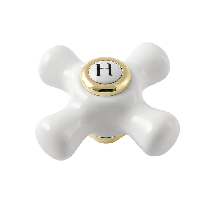 Kingston Kingston KSH266PXPBH Porcelain Cross Handle (Hot Side), Polished Brass