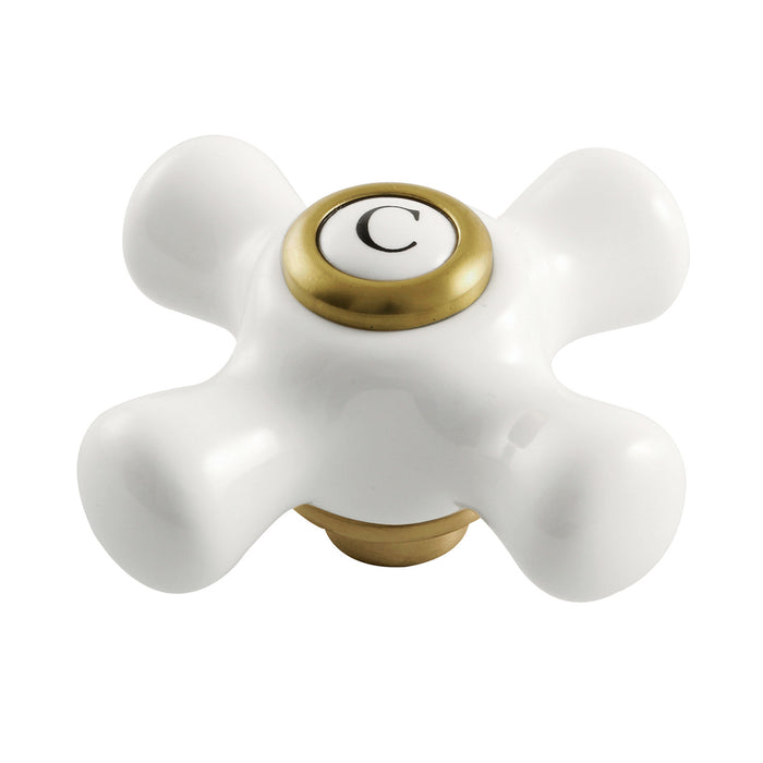 Kingston Kingston KSH266PXSBC Porcelain Cross Handle (Cold Side), Brushed Brass