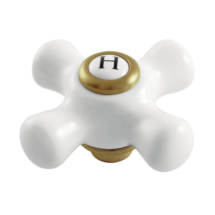 Kingston Kingston KSH266PXSBH Porcelain Cross Handle (Hot Side), Brushed Brass