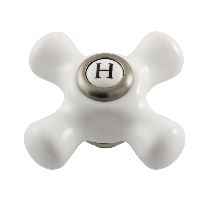 Kingston Kingston KSH266PXSNH Porcelain Cross Handle (Hot Side), Brushed Nickel