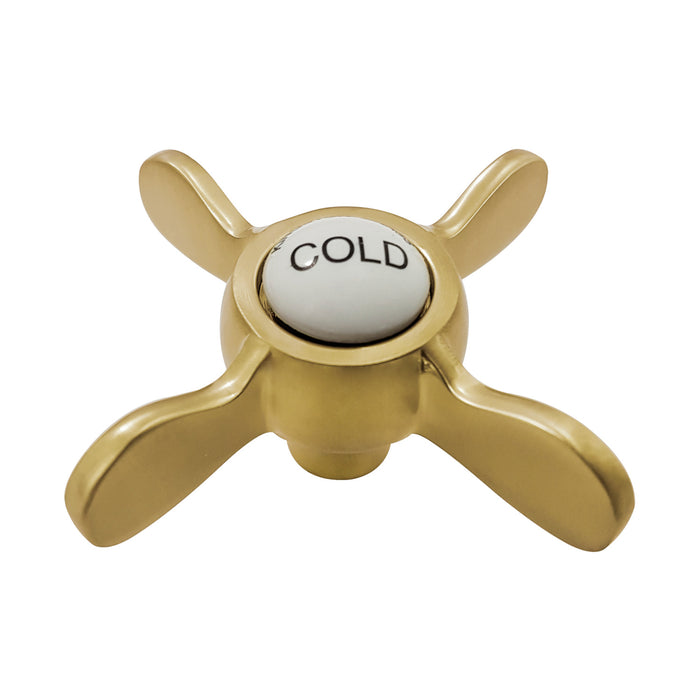 Kingston Essex KSH285SBC Brass Cross Handle (Cold Side), Brushed Brass