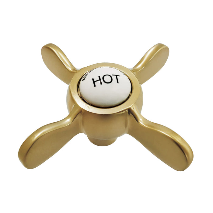 Kingston Essex KSH285SBH Brass Cross Handle (Hot Side), Brushed Brass