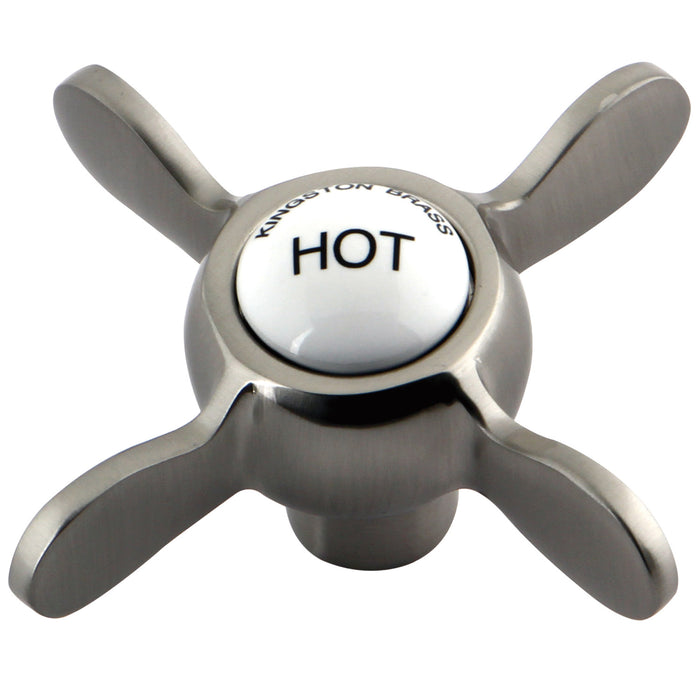 Kingston KSH285SNH Brass Cross Handle (Hot Side), Brushed Nickel