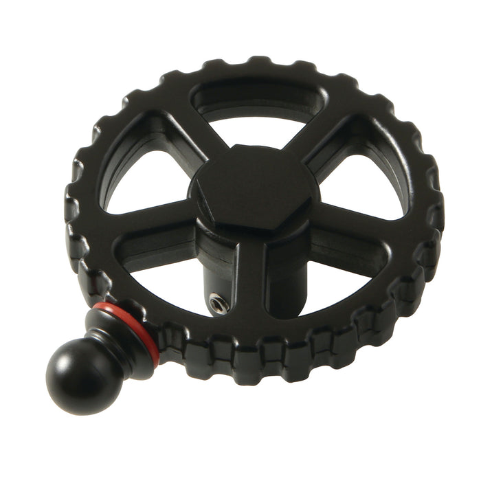 Kingston Fuller KSH2940CGH Brass Industrial Style Machine Gear Wheel Handle (Hot Side), Matte Black