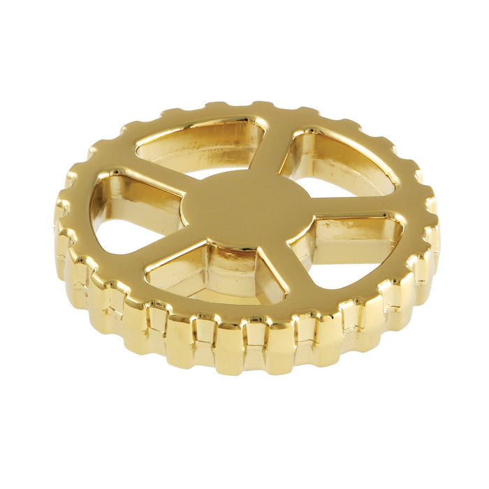 Kingston Fuller KSH2942CG Brass Industrial Style Machine Gear Wheel Handle, Polished Brass