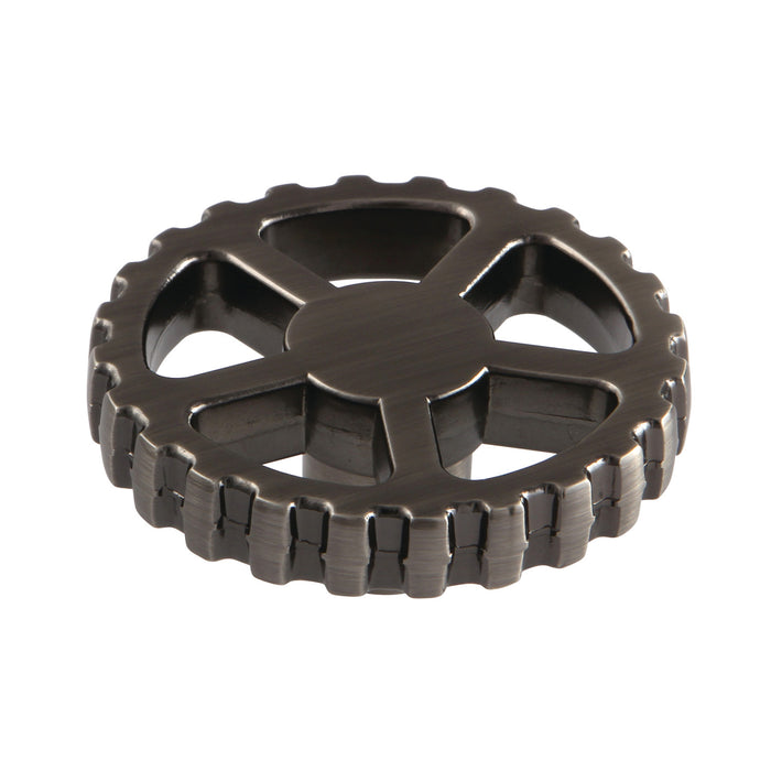 Kingston Fuller KSH2944CG Brass Industrial Style Machine Gear Wheel Handle, Black Stainless