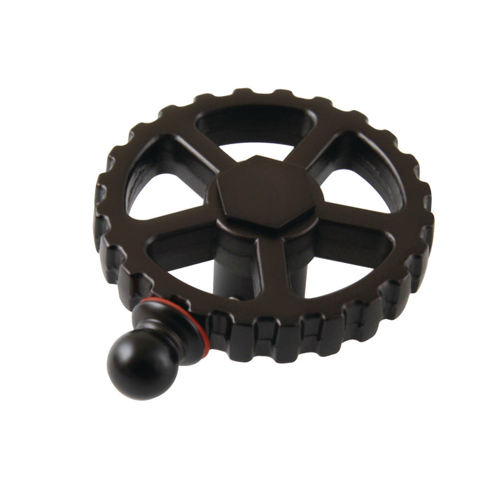 Kingston Fuller KSH2945CGH Brass Industrial Style Machine Gear Wheel Handle (Hot Side), Oil Rubbed Bronze