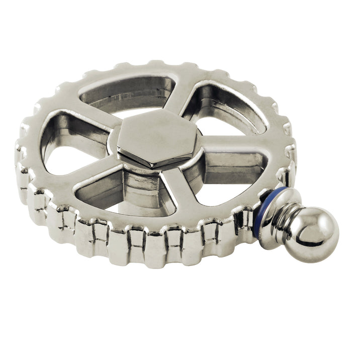 Kingston Fuller KSH2946CGC Brass Industrial Style Machine Gear Wheel Handle (Cold Side), Polished Nickel