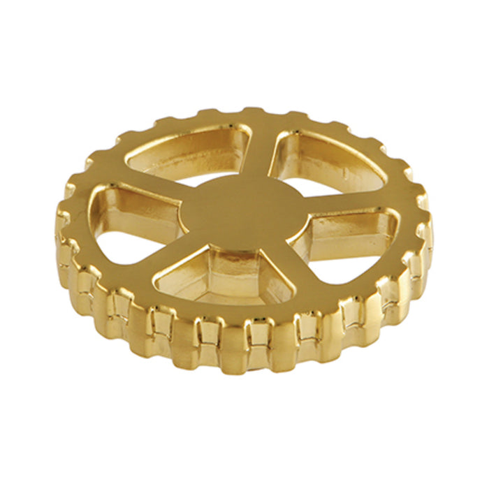 Kingston Fuller KSH2947CG Brass Industrial Style Machine Gear Wheel Handle, Brushed Brass