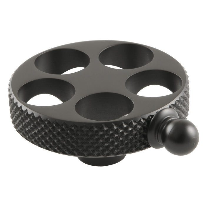 Kingston Webb KSH2960RKX Brass Knurled Wheel Handle, Matte Black