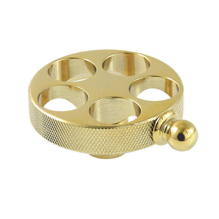 Kingston Wendell KSH2962RKZ Brass Knurled Wheel Handle, Polished Brass
