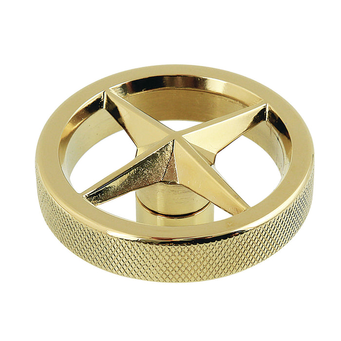 Kingston Ostro KSH2962RNX Brass Knurled Wheel Handle, Polished Brass