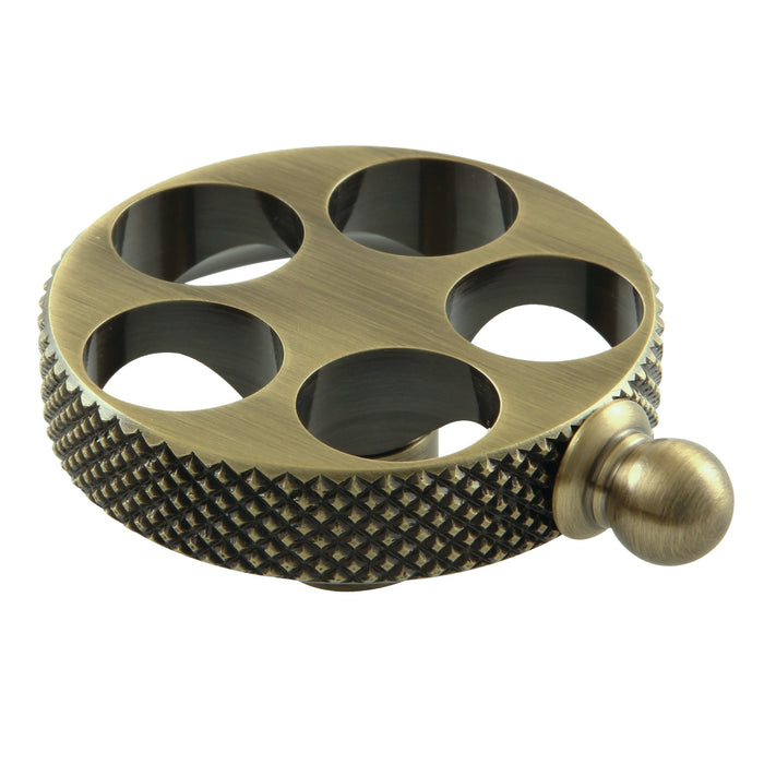 Kingston Webb KSH2963RKX Brass Knurled Wheel Handle, Antique Brass