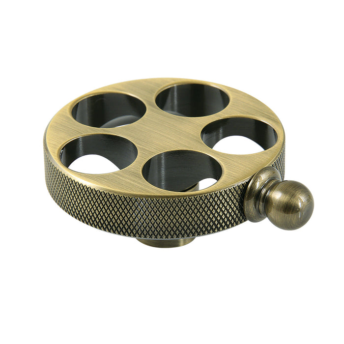 Kingston Wendell KSH2963RKZ Brass Knurled Wheel Handle, Antique Brass
